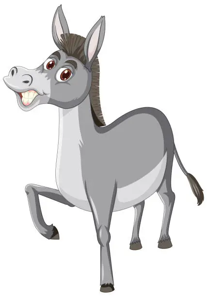 Vector illustration of Donkey animal cartoon character