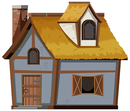 Isolated house on white background illustration