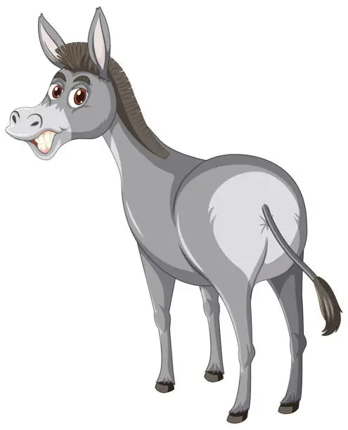 Vector illustration of Donkey animal cartoon character