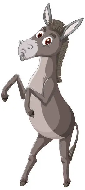 Vector illustration of Donkey animal cartoon character