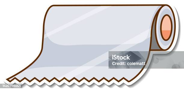 Tissue Papper Sticker Tissue Paper Roll Sticker On White Background Stock Illustration ...