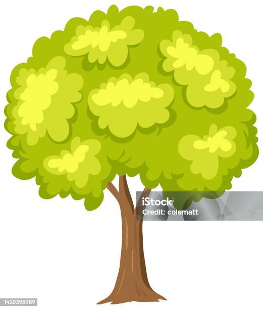 Simple Tree On White Background Stock Illustration - Download Image Now ...