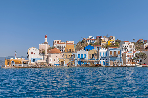 Colorful waterfront buildings of the Greek Island Kastellorizo