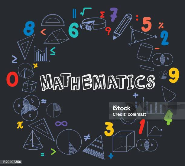 Doodle Math Objects Border Stock Illustration - Download Image Now ...