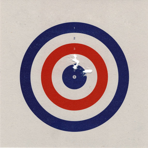 istock Target with bullet holes in it from a shooting competition. 1420403989