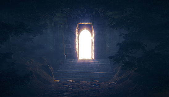 Mysterious Open Door In The Forest