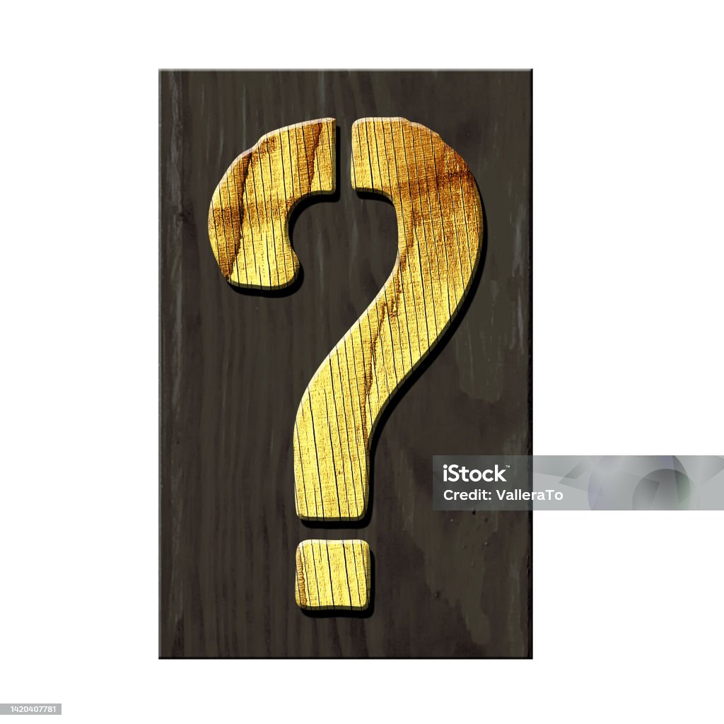 Question Mark Alphabet Made Of Letters Made Of Wood On A Dark Wooden ...