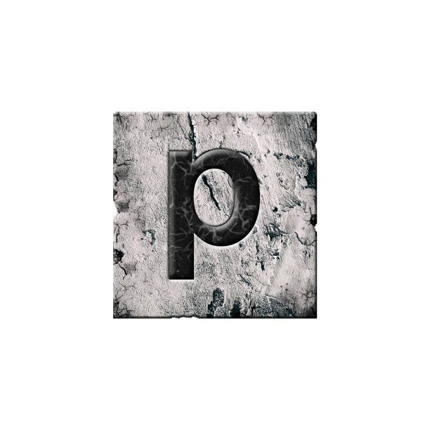 istock Letter p. Alphabet on stone blocks. Lowercase. Isolated on white background. Education. Design 1420408168