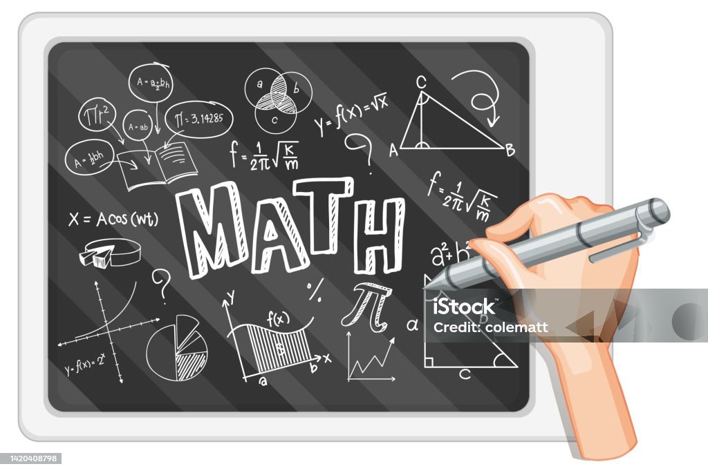 Handwriting Picture Math Hand Writing Math Formula On Blackboard Stock Illustration - Download ...