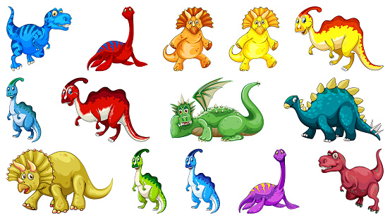 Un clipart de dibujos animados dinosaurio vector gratis
