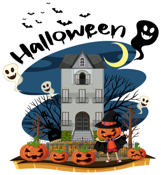 istock Halloween festival with haunted mansion 1420413693