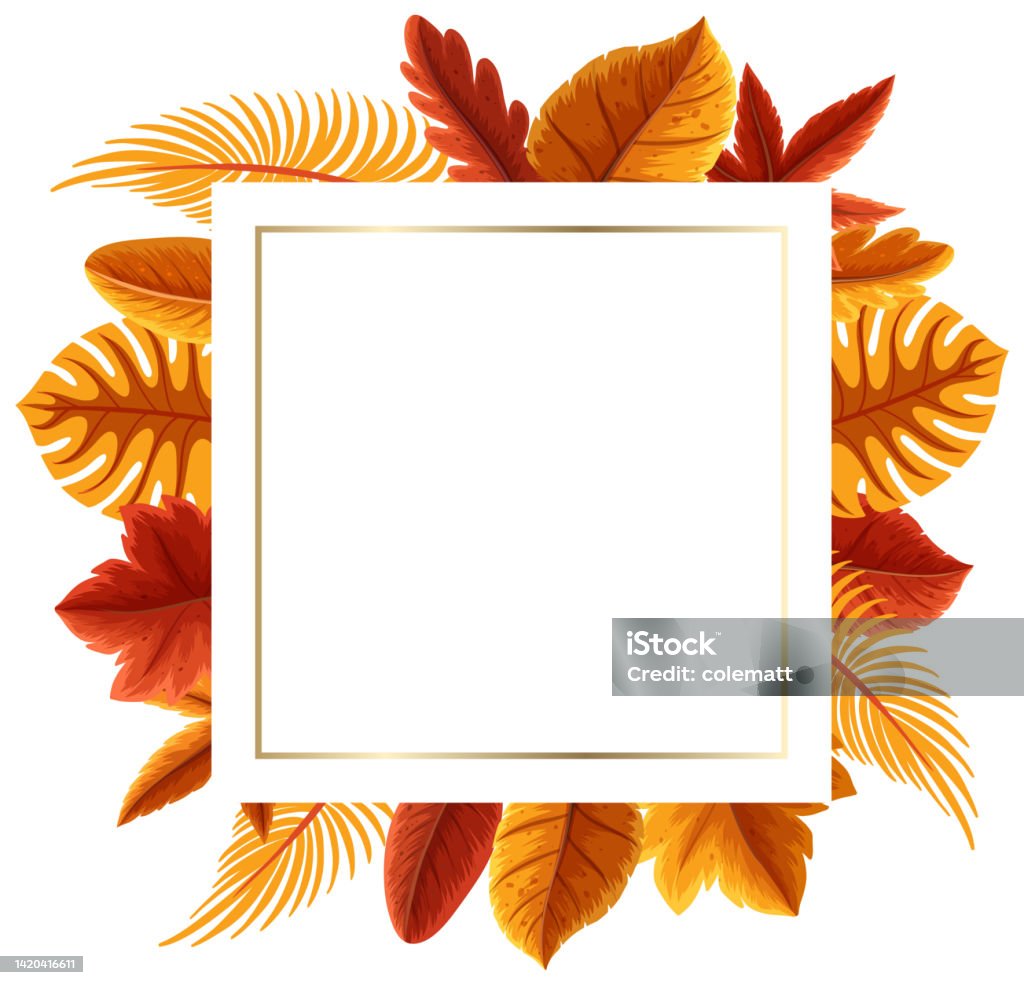 Fall Images Square Square Frame With Autumn Foliage Stock Illustration - Download Image ...