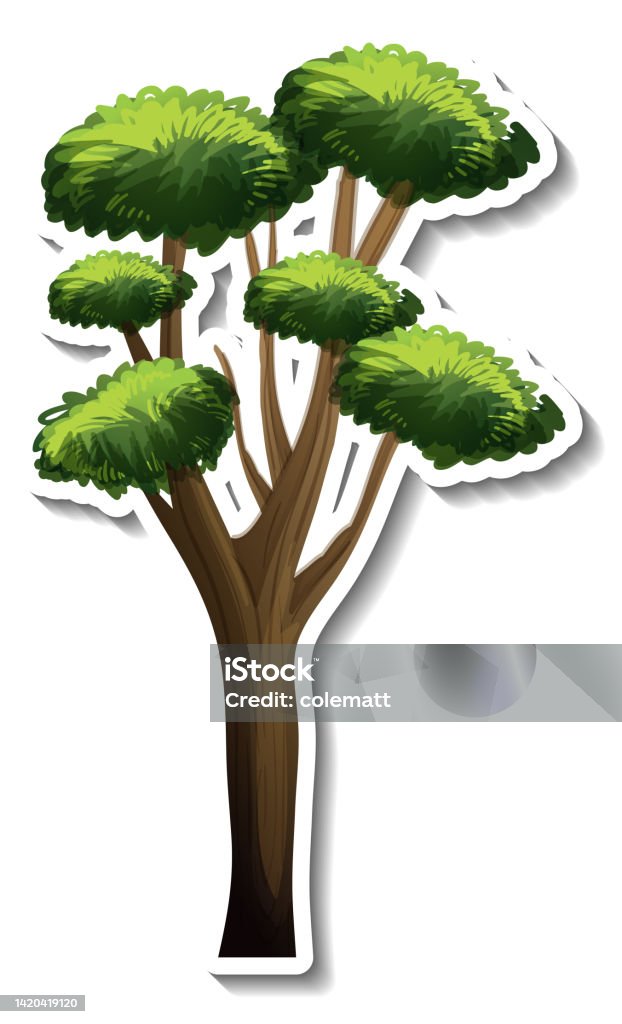 Empty Sticker Tree Tree Sticker Isolated On White Background Stock Illustration - Download ...