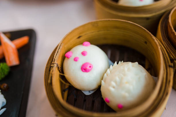 istock Chinese bun with minced pork stuffed in animal shaped 1420425357