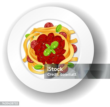 istock Spaghetti bolognese with tomato sauce 1420428732