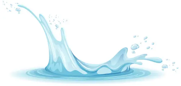 Vector illustration of A water splash on white background