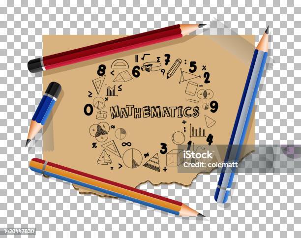 Doodle Math Formula With Mathematics Font On Notebook Page Stock ...