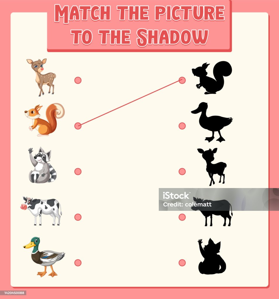 Abstract Match Game Shadow Matching Game Template Stock Illustration - Download Image Now ...