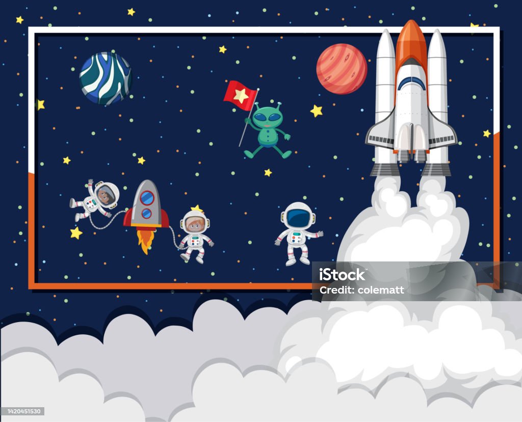 Space Element Vector Space Element Template In Space Background Stock Illustration ...