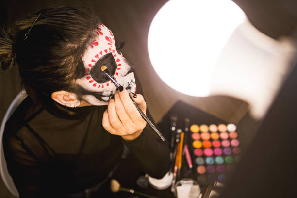 istock Face painting for Halloween night party 1420451937