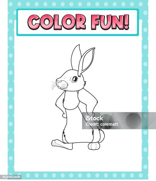 Pro Text Rabbit Worksheets Template With Color Fun Text And Rabbit Outline Stock ...