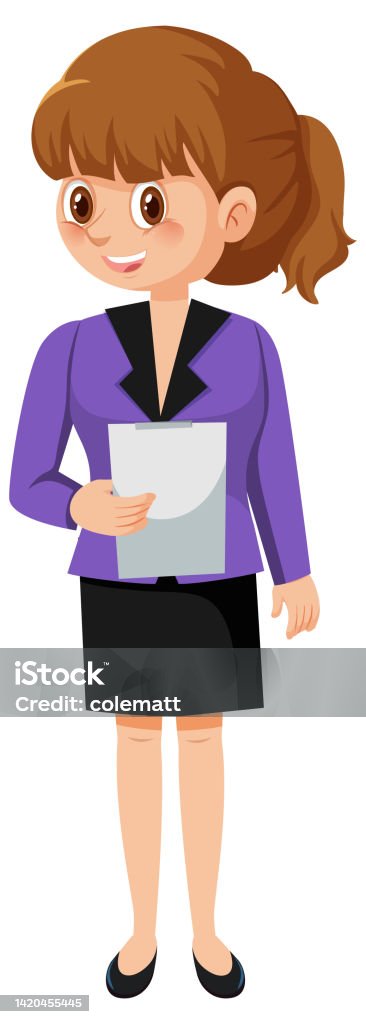 Secretary Animation A Secretary Cartoon Character On White Background Stock Illustration ...