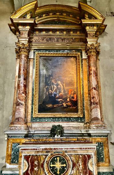 liberazione di pietro - это картина маслом вдоль северного острова базилики сан-пьетро-ди-винколи, в риме, италия. - pope julius ii стоковые фото и изображения
