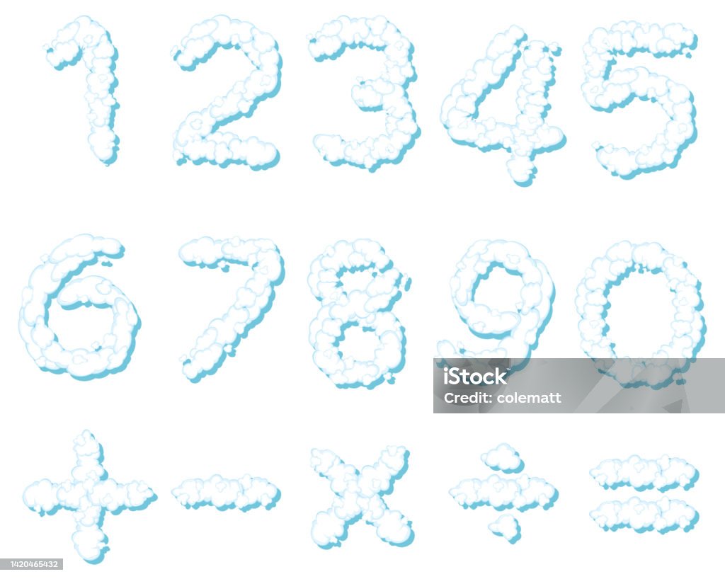 Number 0 To 9 With Math Symbols Stock Illustration - Download Image Now ...