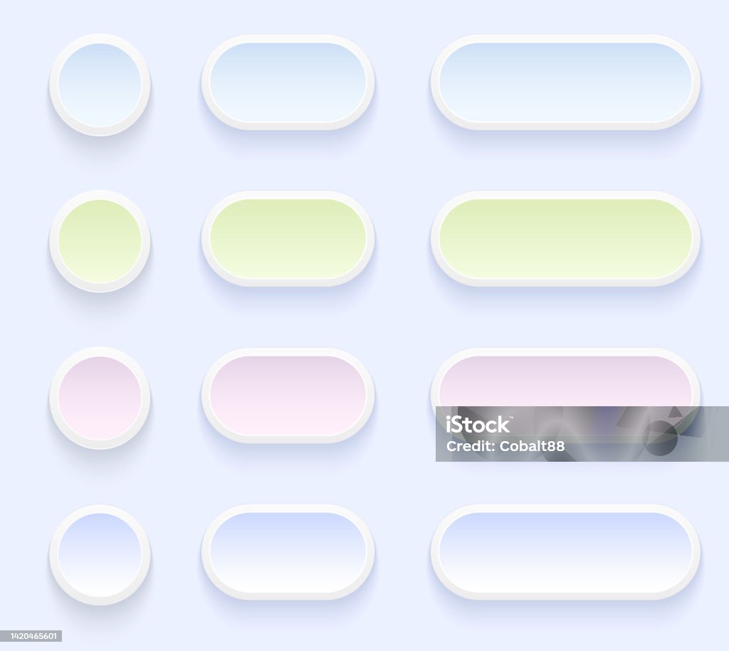 Check Button Pastel Gradient Color Pastel Color Buttons For User Interface Simple Multicolored 3d Modern ...
