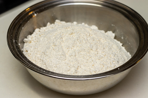 White flour in a bowl