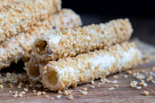 istock waffle tube with chocolate filling and crushed peanuts 1420479169