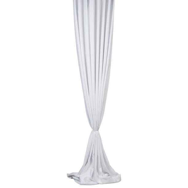 istock long white curtain with pleats, tied with braid, on a white background 1420480863