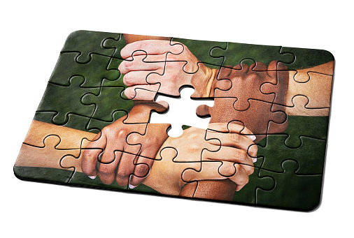 Jigsaw puzzle needs the final piece as a solution.