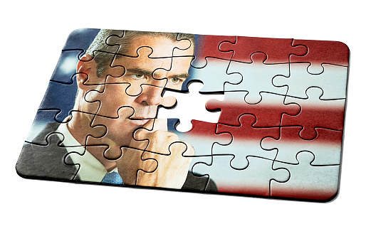 Jigsaw puzzle needs the final piece as a solution to a political problem.