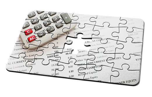 Jigsaw puzzle needs the final piece as a solution to a financial or business problem.