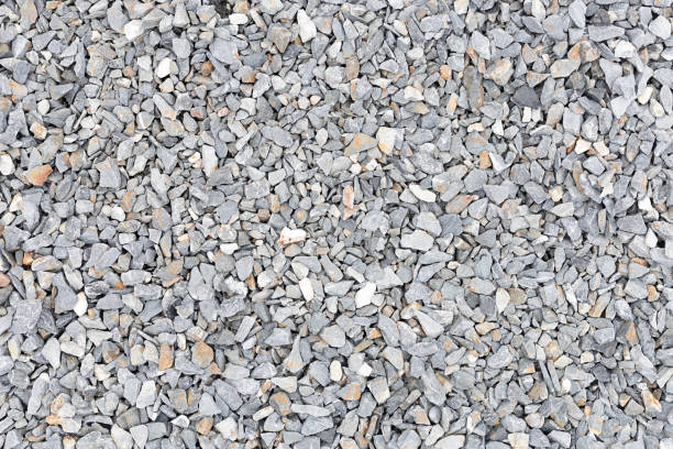 White pebble stone texture on the ground stock photo
