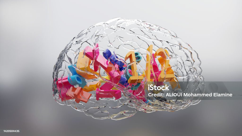 Math Brain Image Glass Brain And Math Formulas Math And Technology Concept Digitally ...