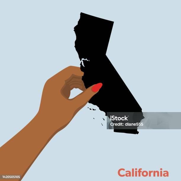 State Logo Hand Flat Color Hand Holding Us State California Stock Illustration ...