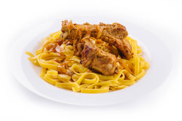 Pasta bolognese isolated on white background