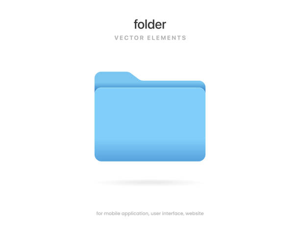 白い背景に分離された3d青いフォルダアイコン。ドキュメント シンボル。3dファイルアイコン。バインダーサインモダン、シンプル、ベクター、ウェブサイトデザイン、モバイルアプリ、ui用 - white background concepts three dimensional shape order点のイラスト素材／クリップアート素材／マンガ素材／アイコン素材