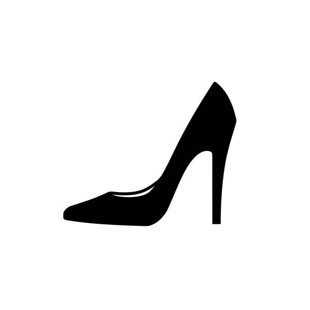 ハイヒールの女性靴アイコン。かかと付きの女性のシンボルシューズ。 - high heeled点のイラスト素材／クリップアート素材／マンガ素材／アイコン素材