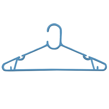 Black wire clothes hanger isolated on a white background