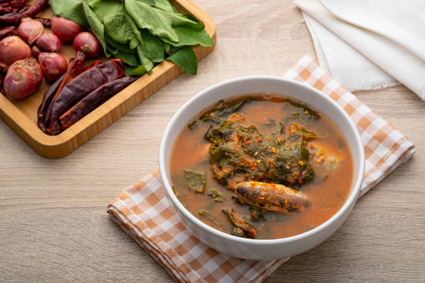 istock Sour soup roselle leaves with canned fish 1420525939