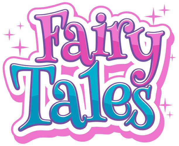 Fairy Tales text word in cartoon style Fairy Tales text word in cartoon style illustration fairy tale font stock illustrations