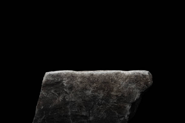 istock Stone podium on dark black background. 1420531693