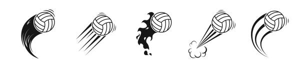 ilustrações de stock, clip art, desenhos animados e ícones de volleyball ball icon set. sport ball symbol. vector eps 10 - beach volleying ball playing