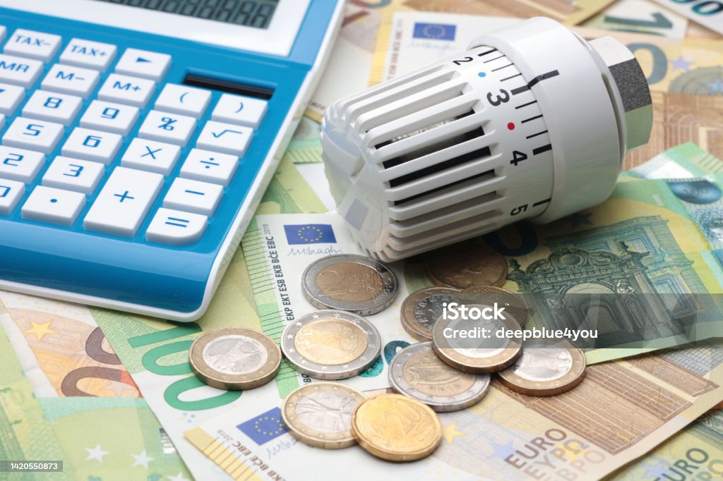 Energy costs Currency Stock Photo