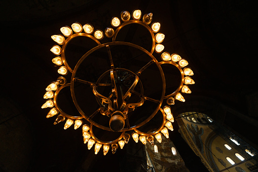 Chandeliers seen from below, low angle view