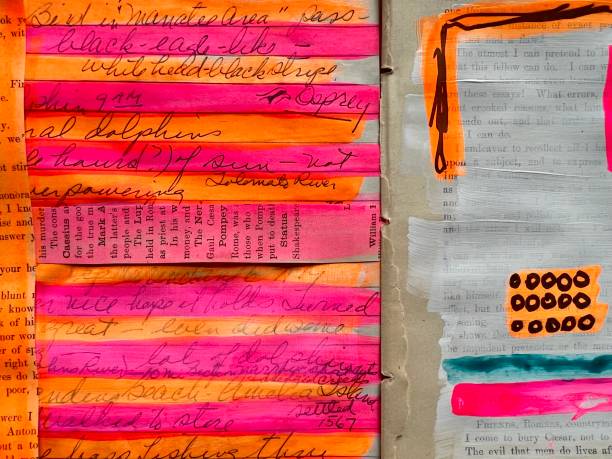 Collage using books, journal and Paint