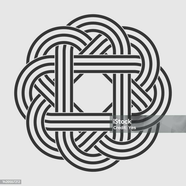 Celtic Knot Symbol Line Art Designt Endless Loop Interconnected ...